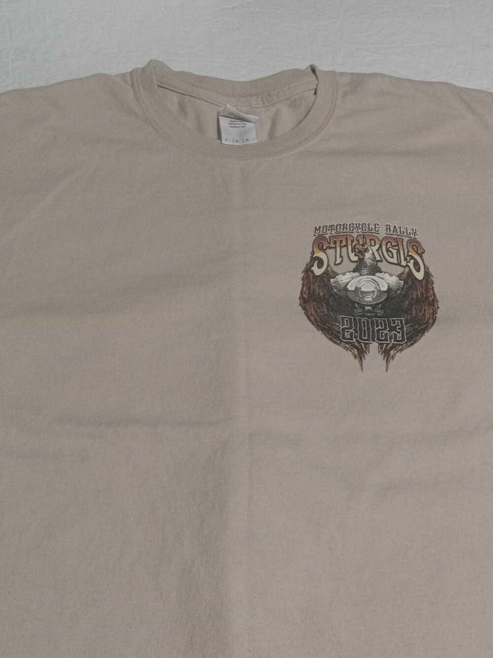 Sturgis Men's 2023 Double Sided Short Sleeve T Shirt L Gildan Tag